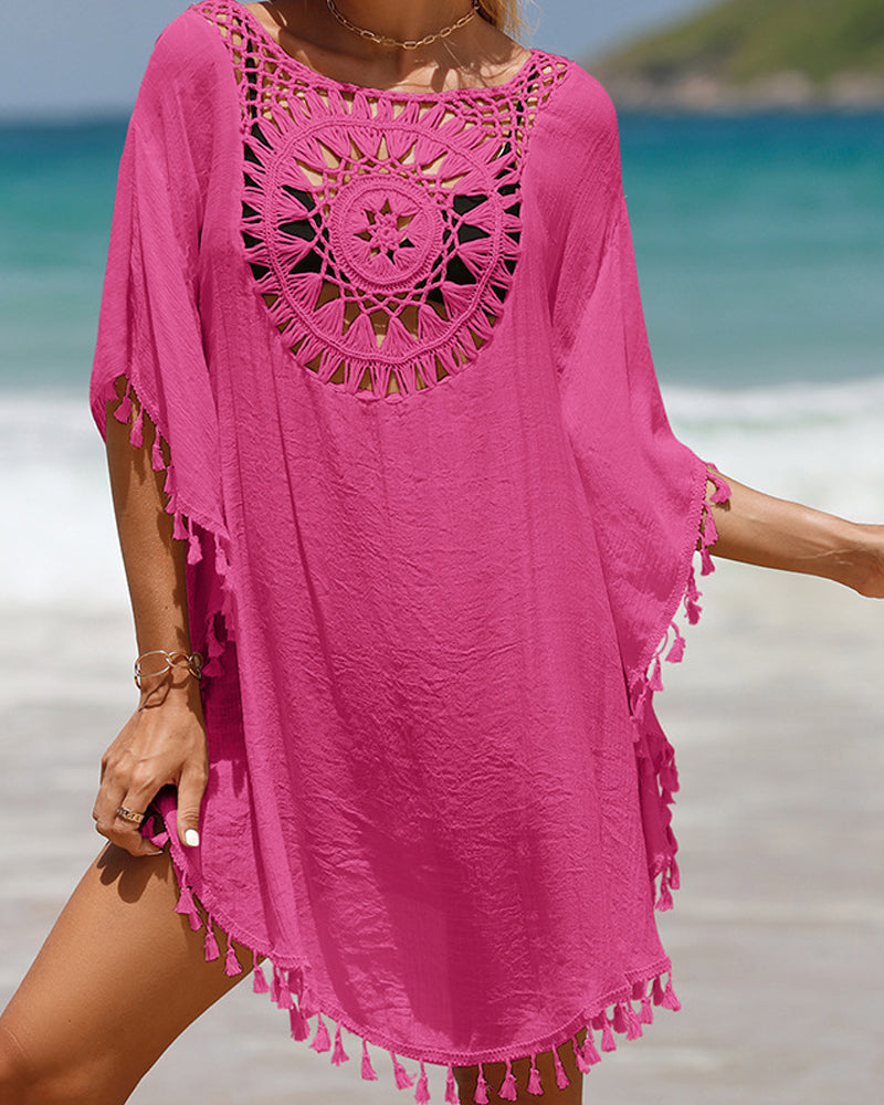 Cubierta de playa con pompones