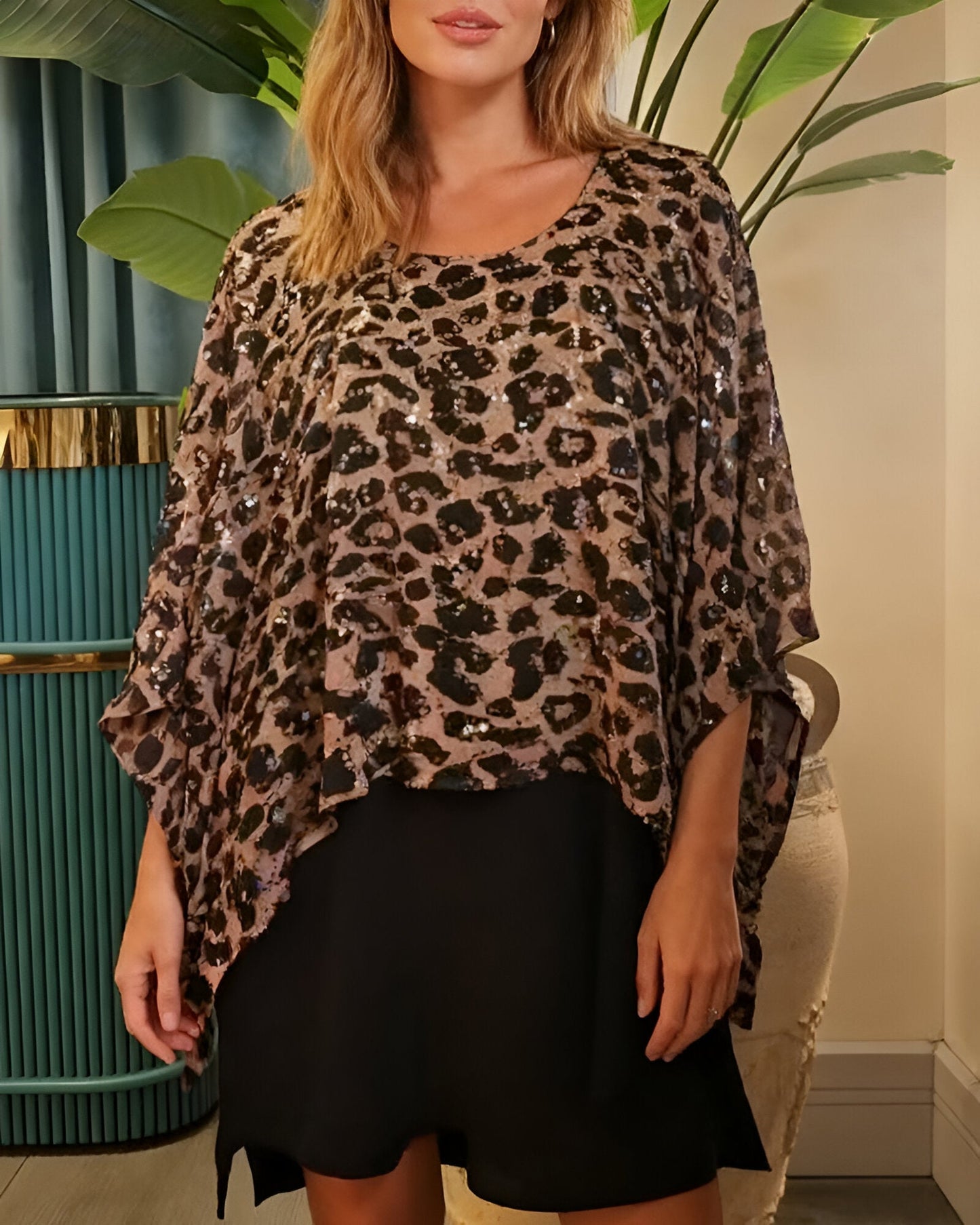 Camiseta con Estampado de Leopardo