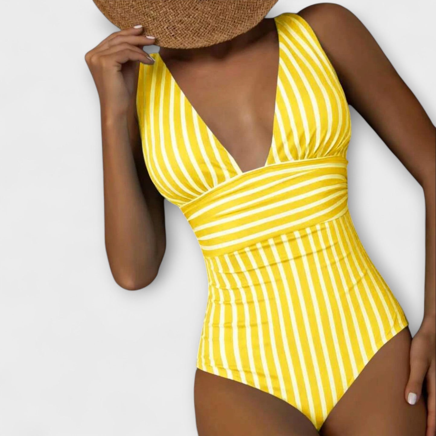 Traje de baño de una pieza a rayas