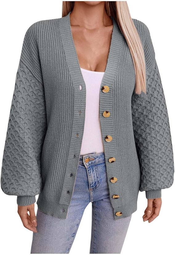 Chaleco de Punto Oversized con Escote en V y Botones