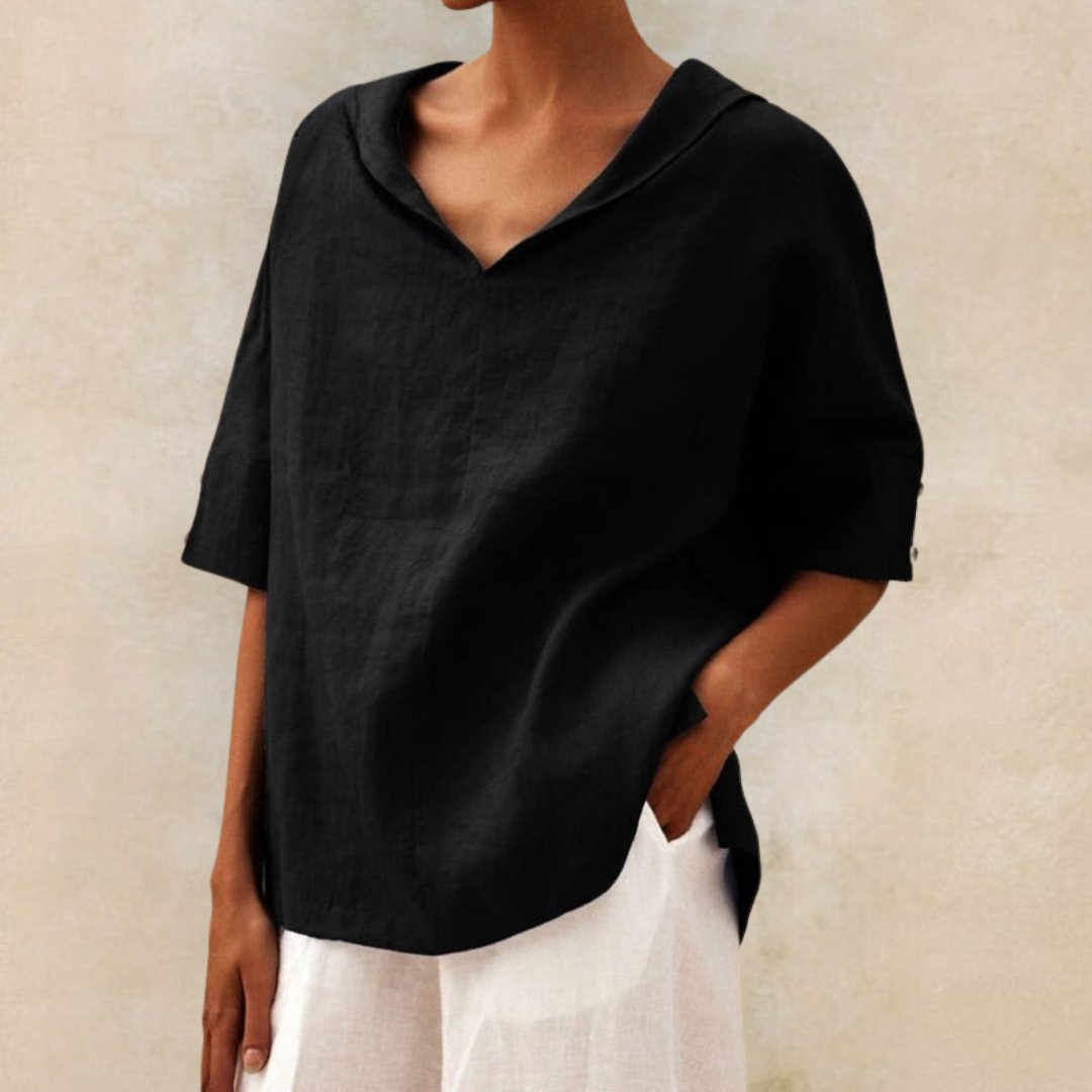 Camisa amplia con cuello en V