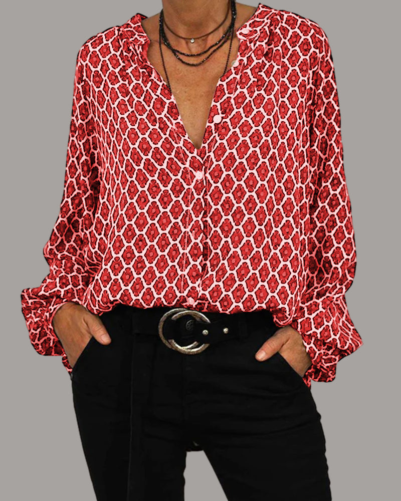 Blusa Clásica con Cuello en V