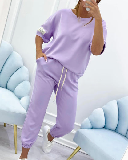 Conjunto de lounge de manga corta