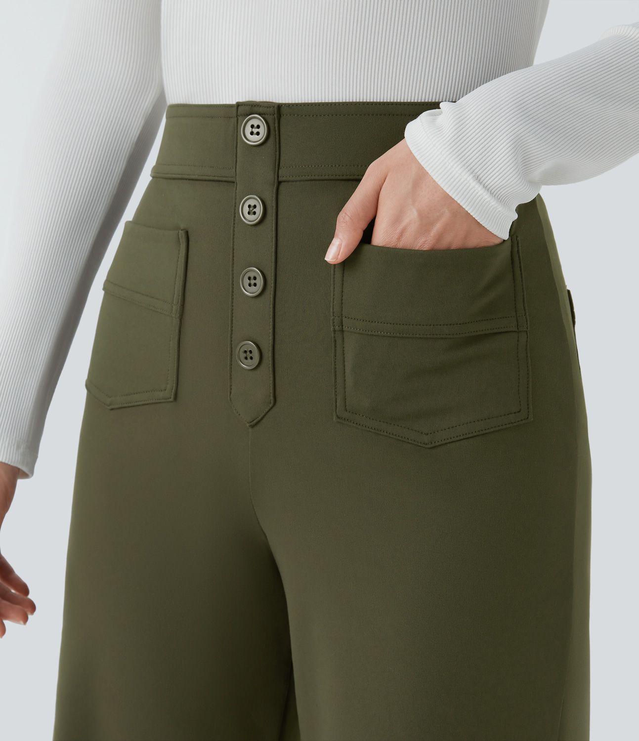 Pantalón Elástico de Cintura Alta