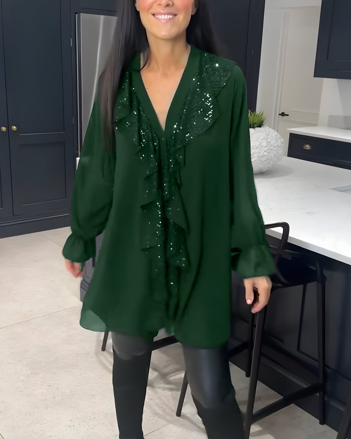 Blusa Elegante con Volantes