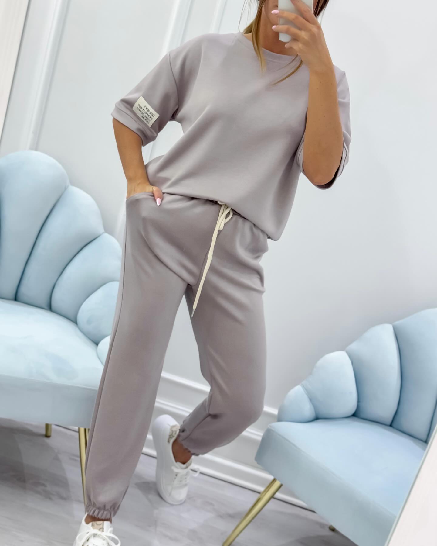 Conjunto de lounge de manga corta