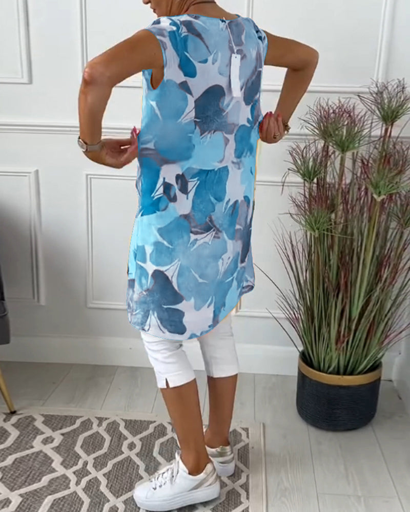 Vestido Casual con Estampado Floral Colorido
