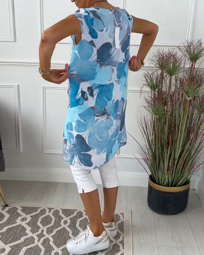 Vestido Casual con Estampado Floral Colorido