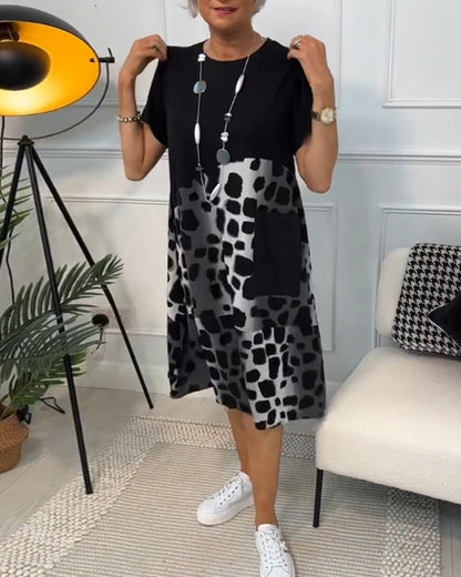 Ropa Impresa Casual con Cuello Redondo