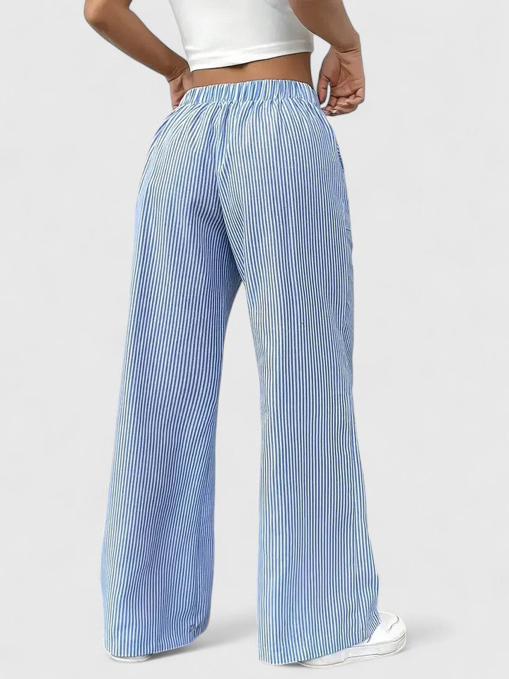 Pantalón amplio a rayas