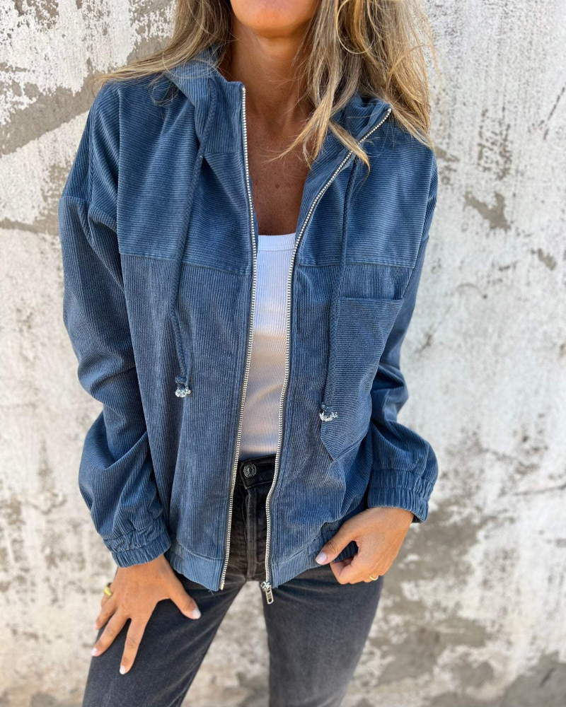 Chaqueta con capucha de pana