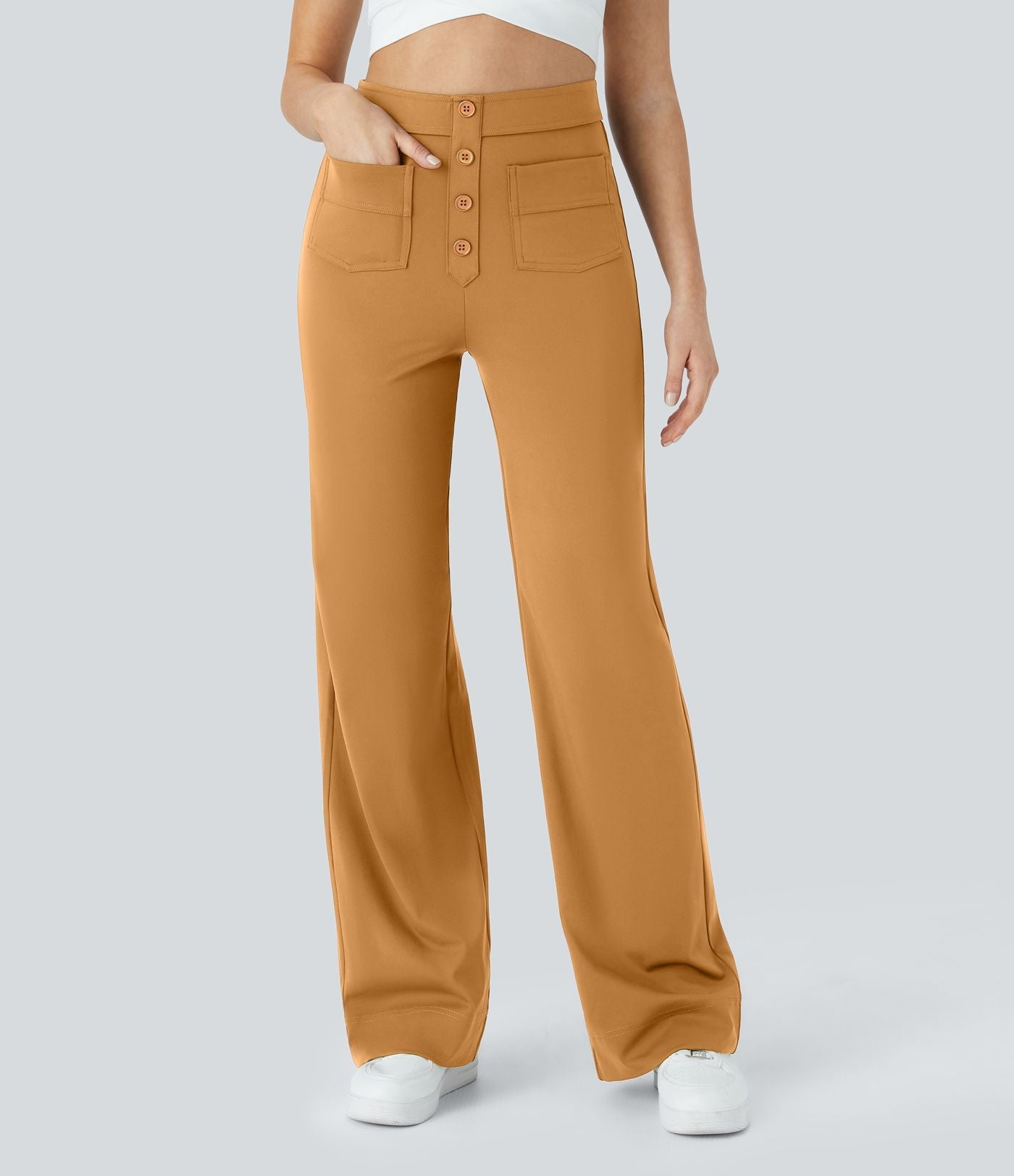 Pantalón Elástico de Cintura Alta