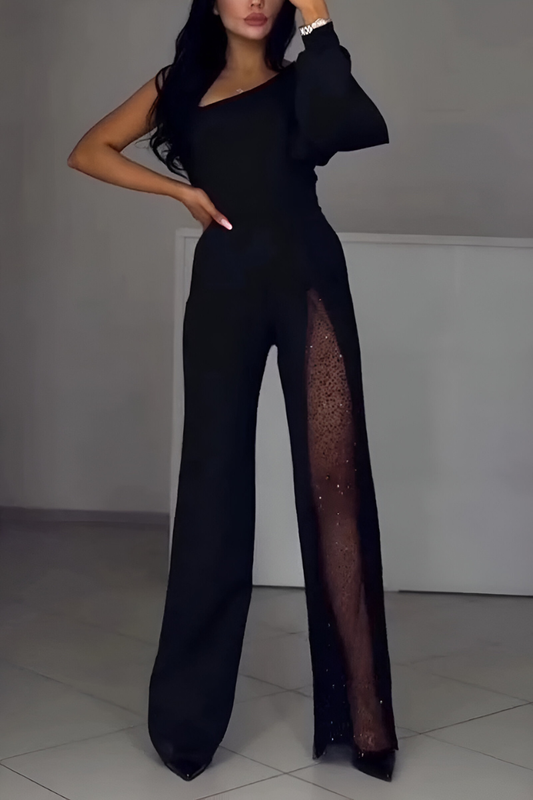 Combinación Elegante de Piernas Anchas