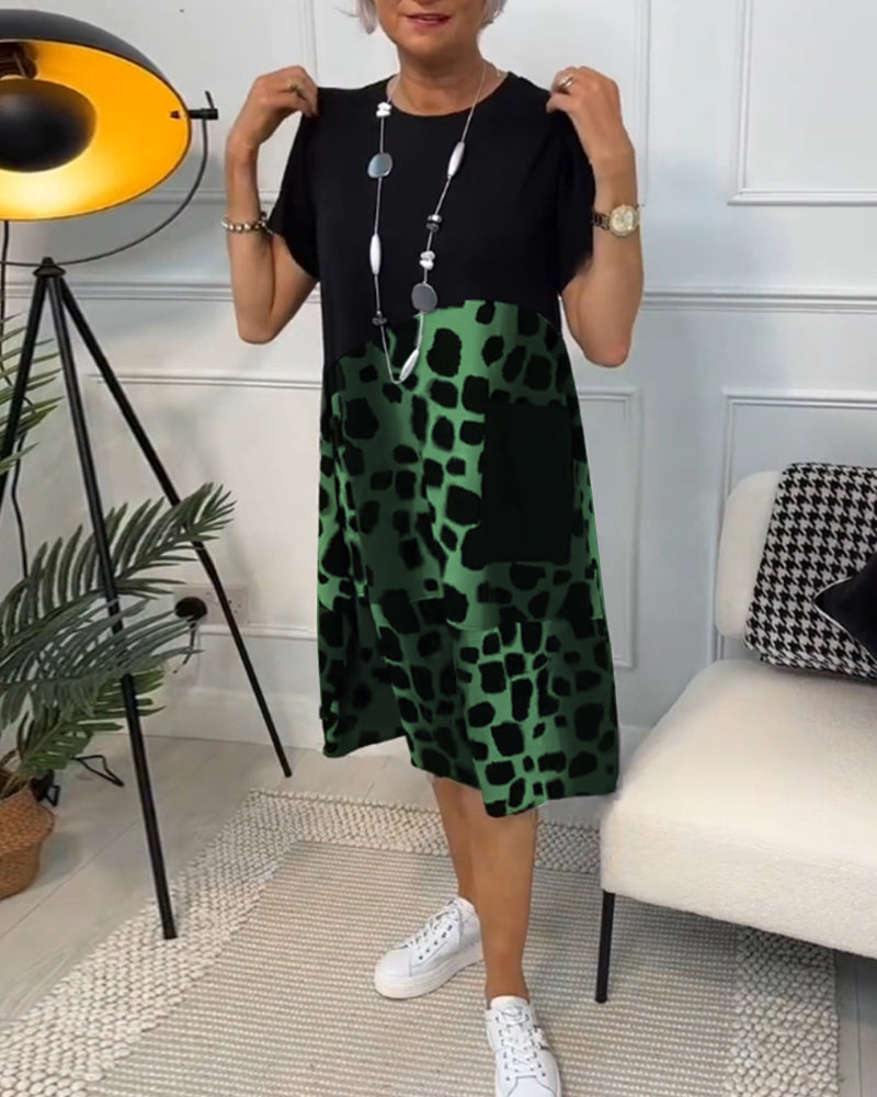 Ropa Impresa Casual con Cuello Redondo