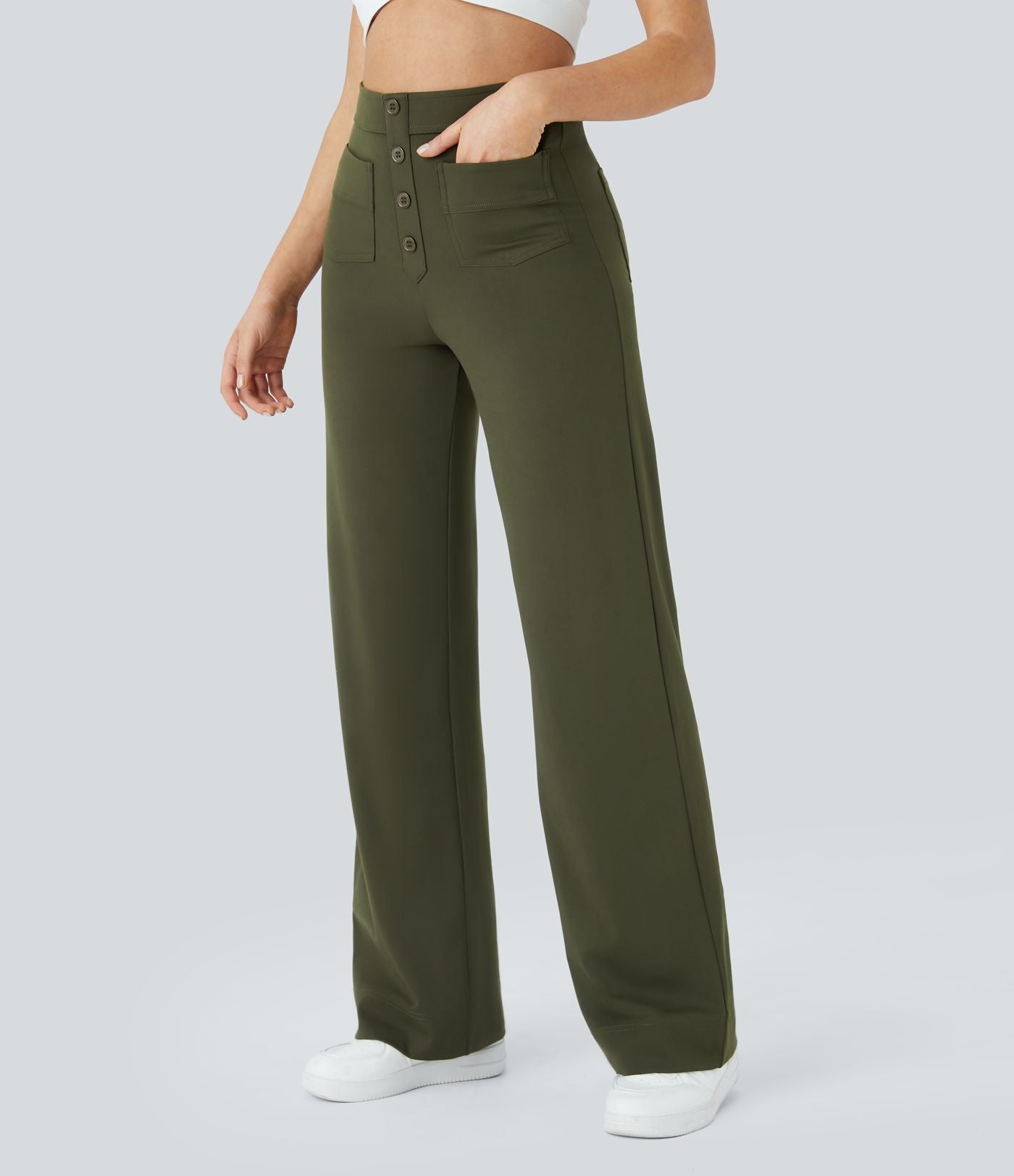 Pantalón Elástico de Cintura Alta