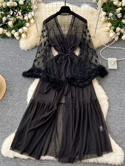 Kimono de Encaje Transparente