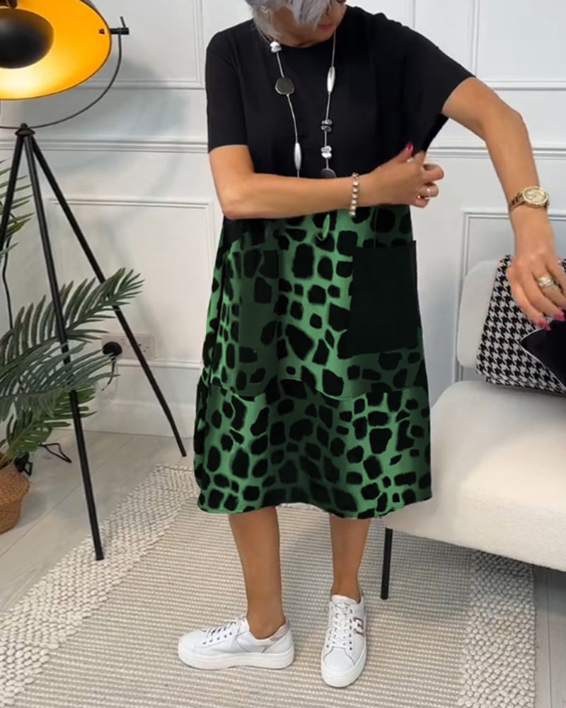 Ropa Impresa Casual con Cuello Redondo