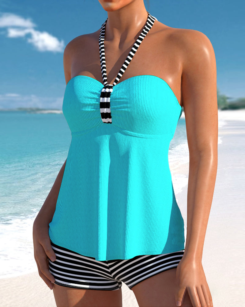 Tankini con espalda y rayas