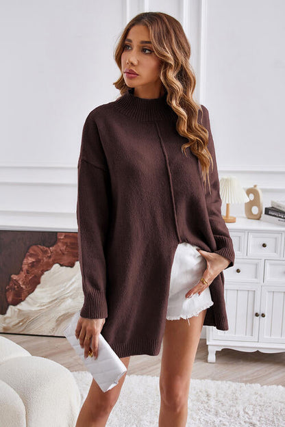 Suéter de Damas Tricotado de Moda con Cuello Redondo
