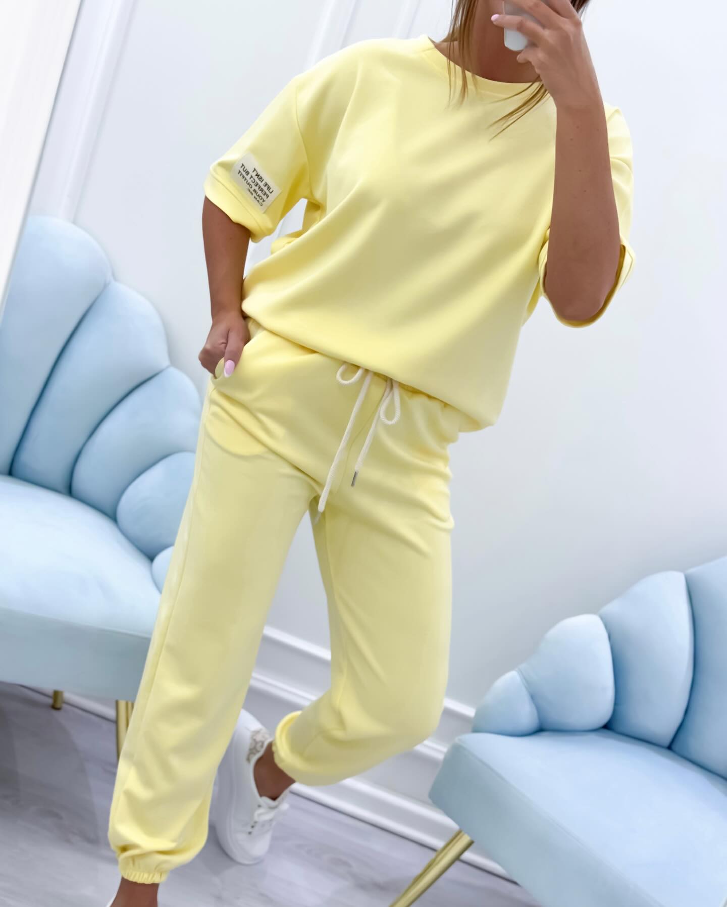 Conjunto de lounge de manga corta