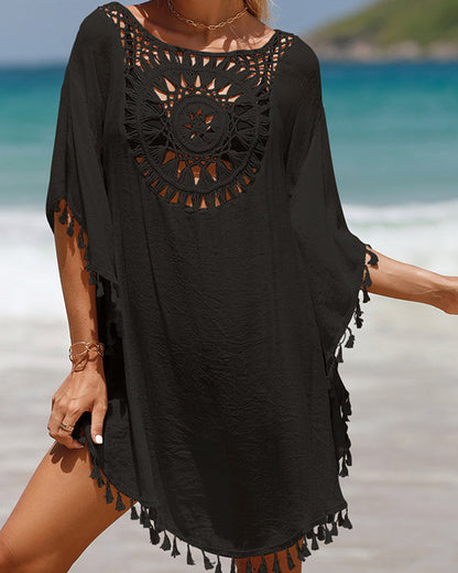 Cubierta de playa con pompones