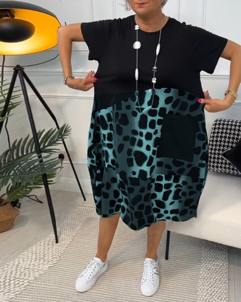Ropa Impresa Casual con Cuello Redondo