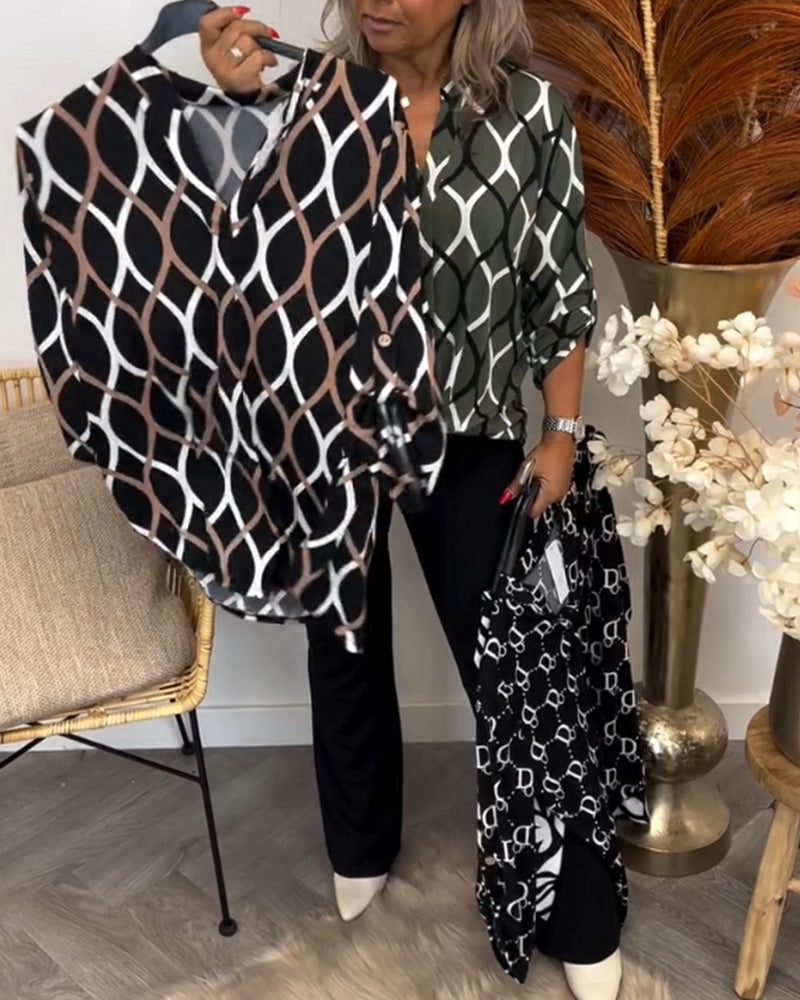 Blusa Informal con Patrón Chic