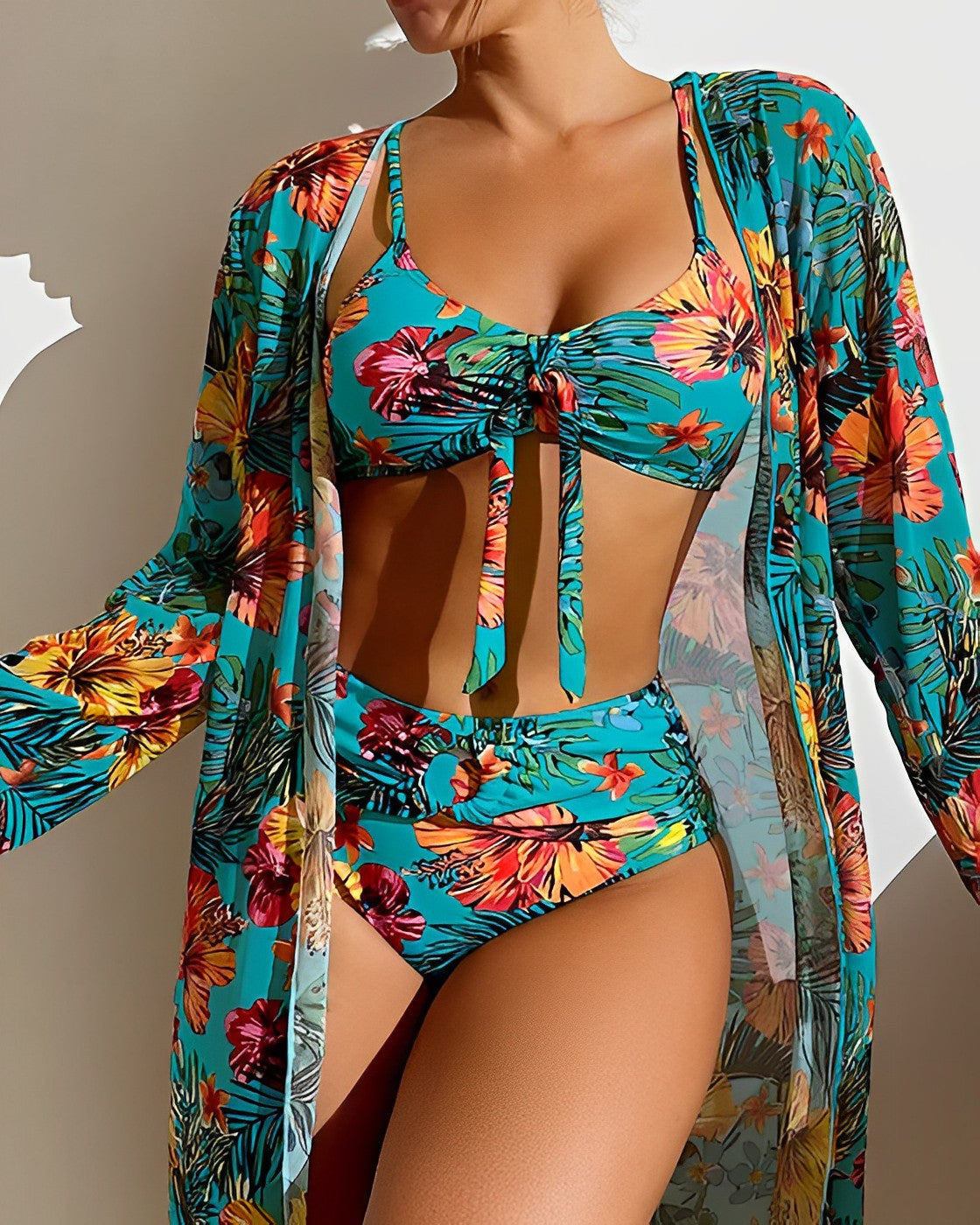 Conjunto de Bikini con Pareo de Lujo