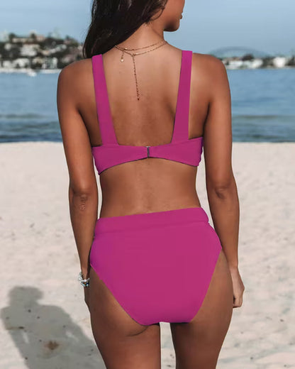 Bikini de talle alto liso