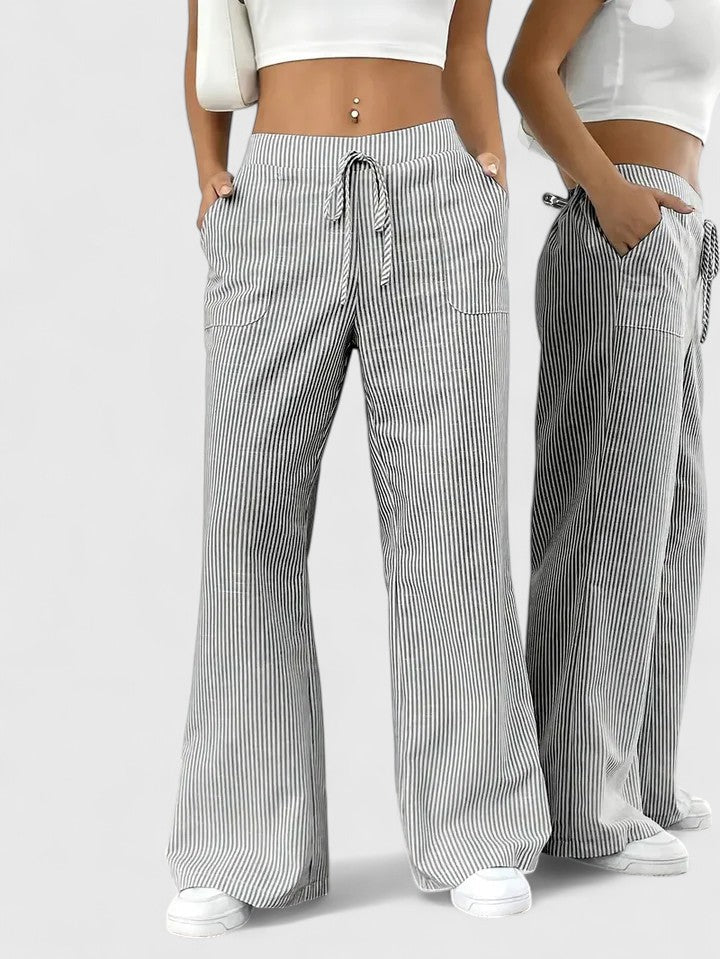 Pantalón amplio a rayas