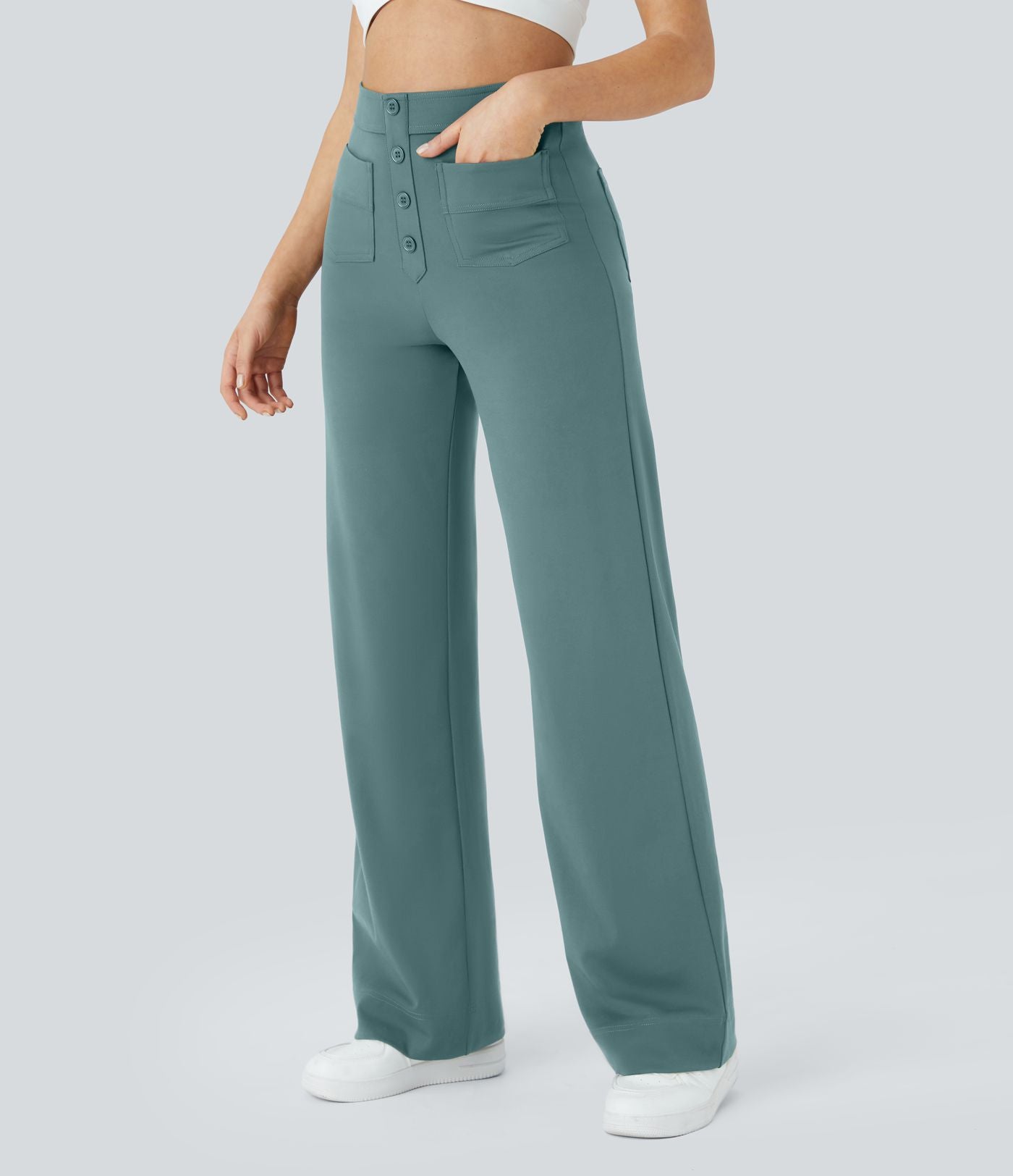 Pantalón Elástico de Cintura Alta