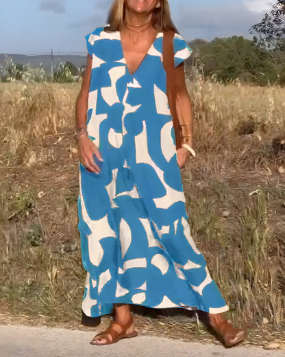 Vestido con Estampado y Escote en V