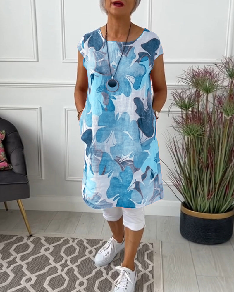 Vestido Casual con Estampado Floral Colorido
