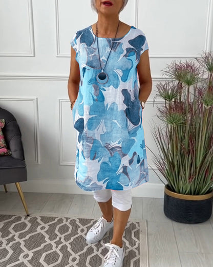 Vestido Casual con Estampado Floral Colorido