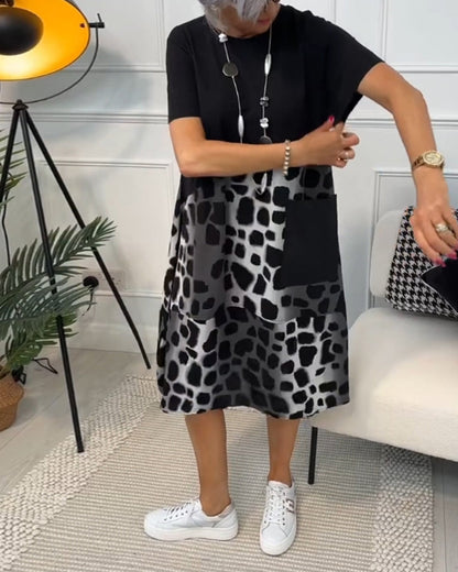 Ropa Impresa Casual con Cuello Redondo