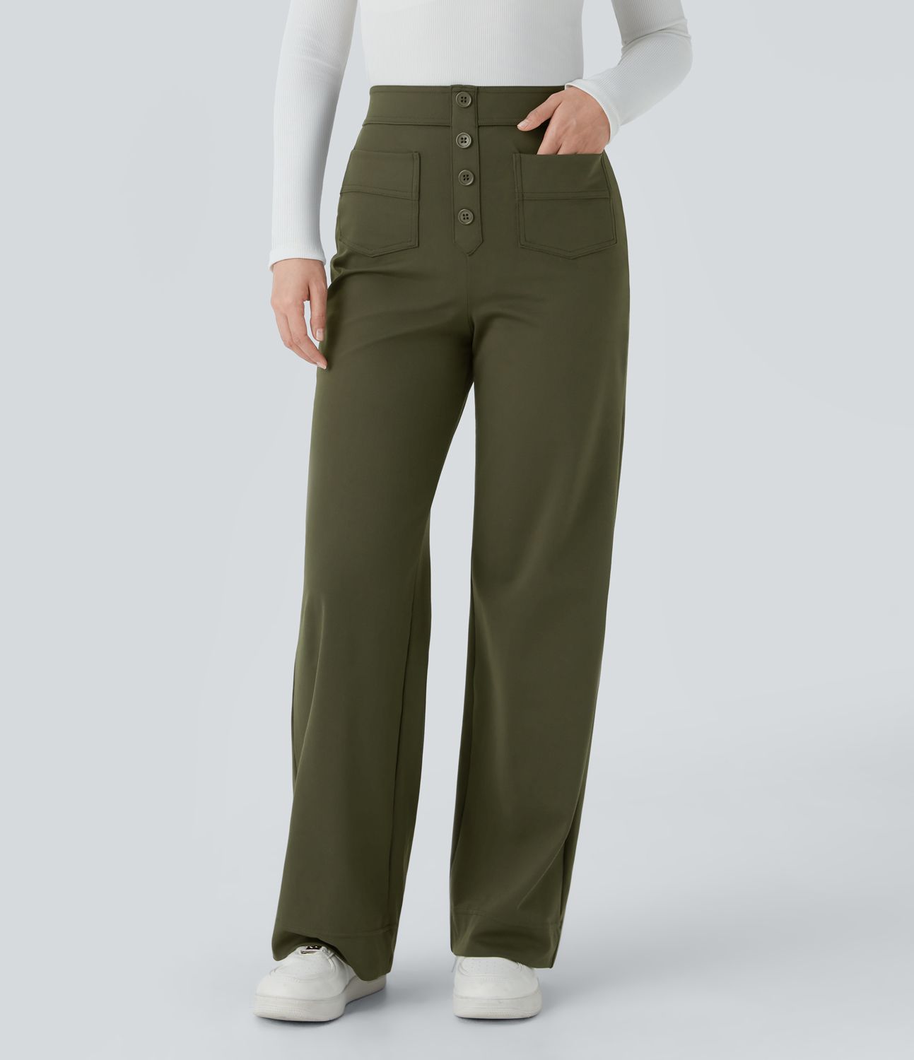 Pantalón Elástico de Cintura Alta