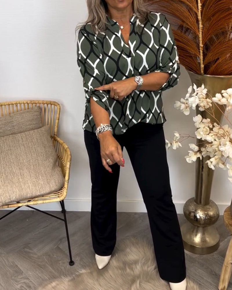Blusa Informal con Patrón Chic