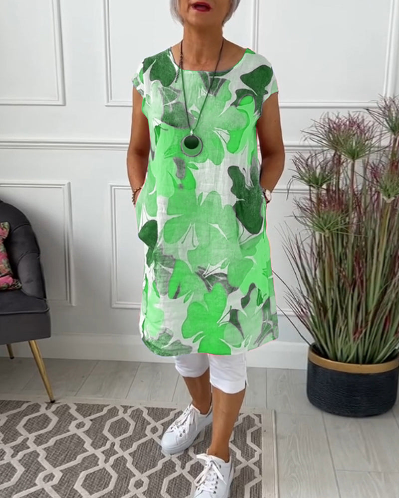 Vestido Casual con Estampado Floral Colorido