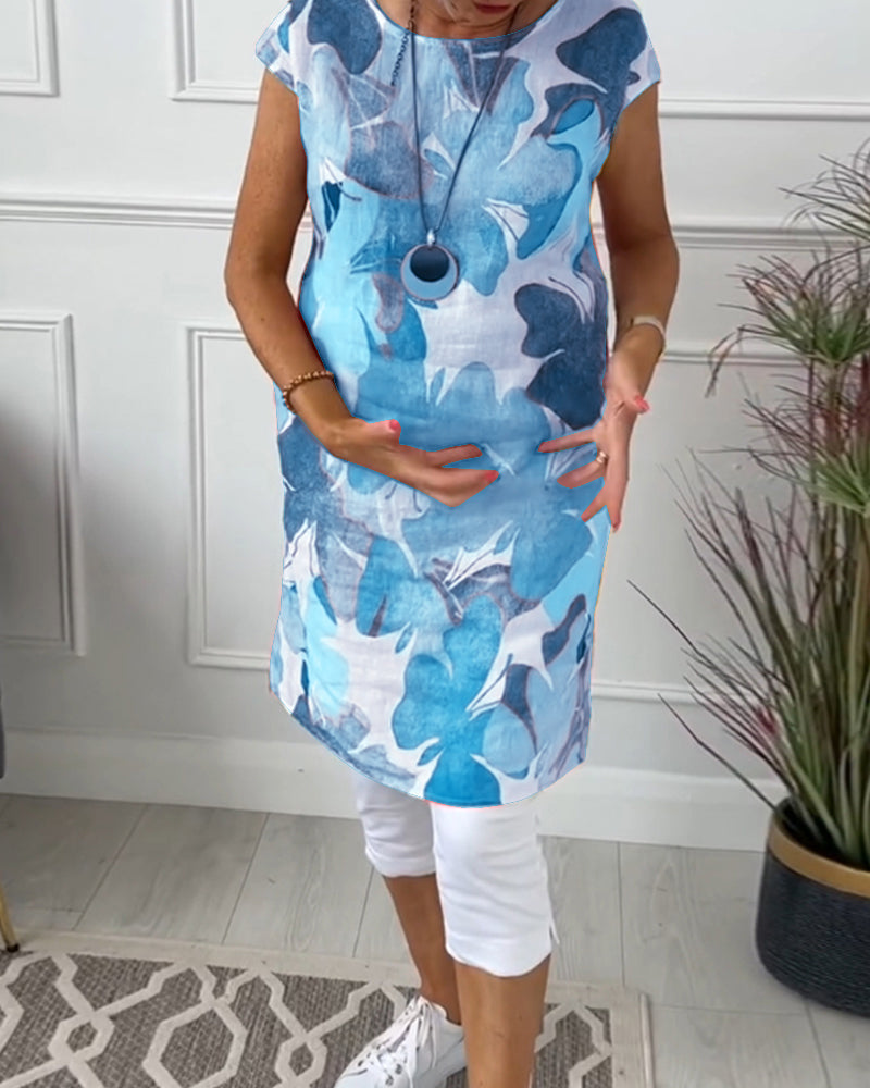 Vestido Casual con Estampado Floral Colorido