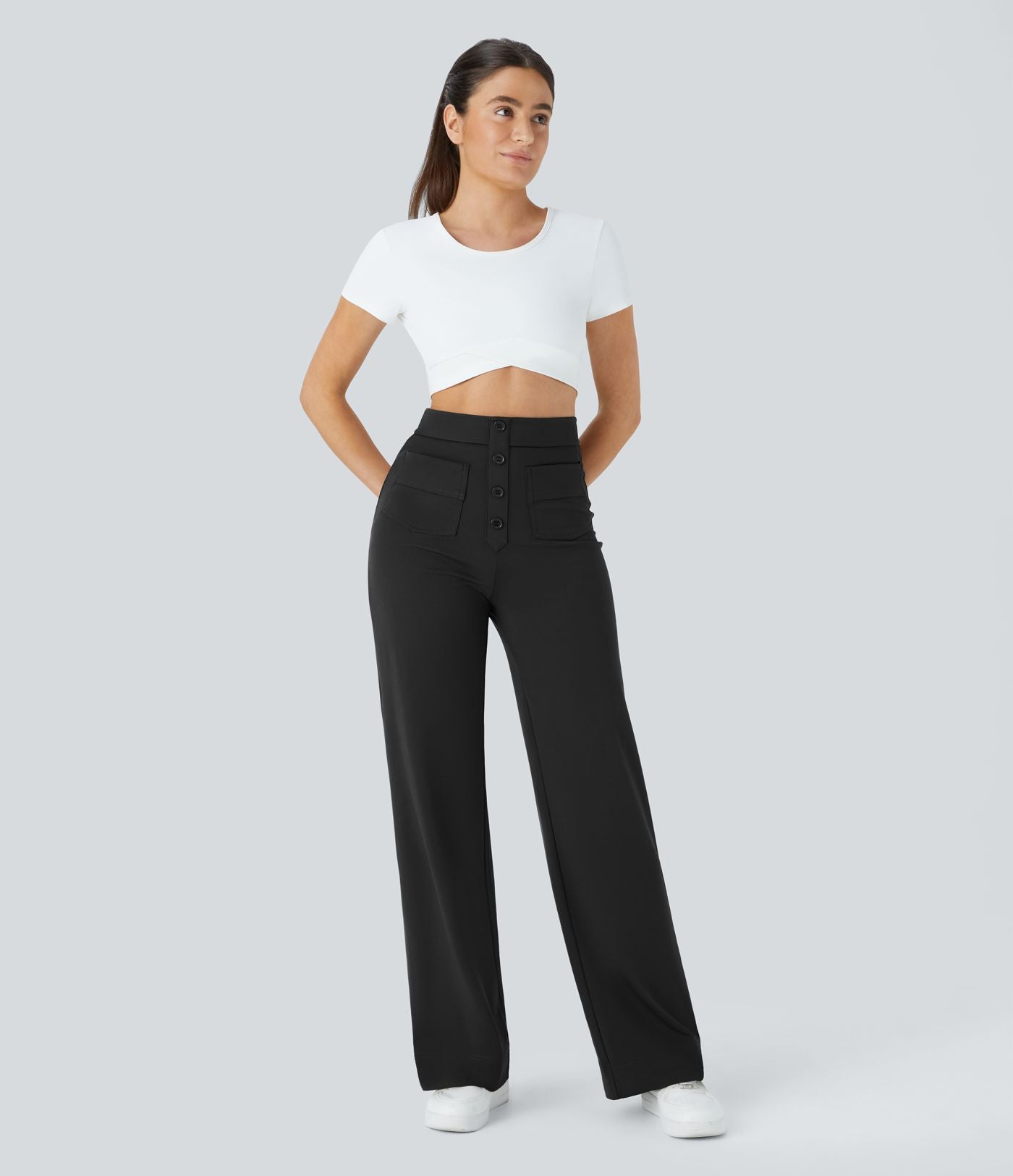Pantalón Elástico de Cintura Alta