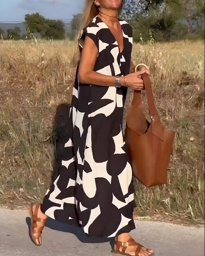 Vestido con Estampado y Escote en V