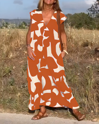 Vestido con Estampado y Escote en V