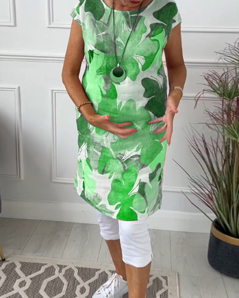 Vestido Casual con Estampado Floral Colorido