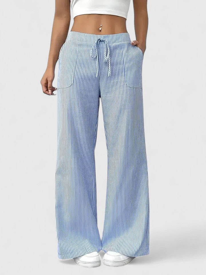 Pantalón amplio a rayas