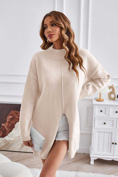 Suéter de Damas Tricotado de Moda con Cuello Redondo
