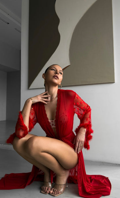 Kimono de Encaje Transparente