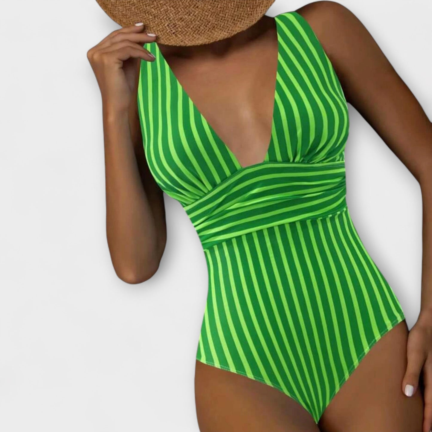 Traje de baño de una pieza a rayas