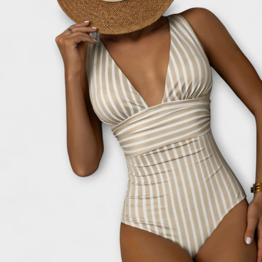 Traje de baño de una pieza a rayas