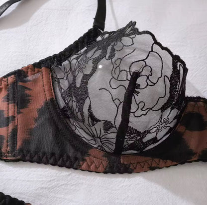Conjunto de Lencería Leopardo Atractivo (5 piezas)