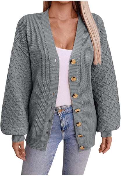 Chaleco de Punto Oversized con Escote en V y Botones